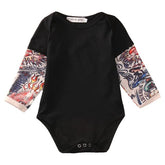 Bodysuit Baby Tattoo - Boys Tattoo Romper  - Black or Grey.
